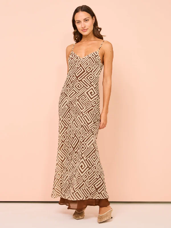 Deal Explosion Hansen & Gretel Olivia Slip Dress in Geo Maze