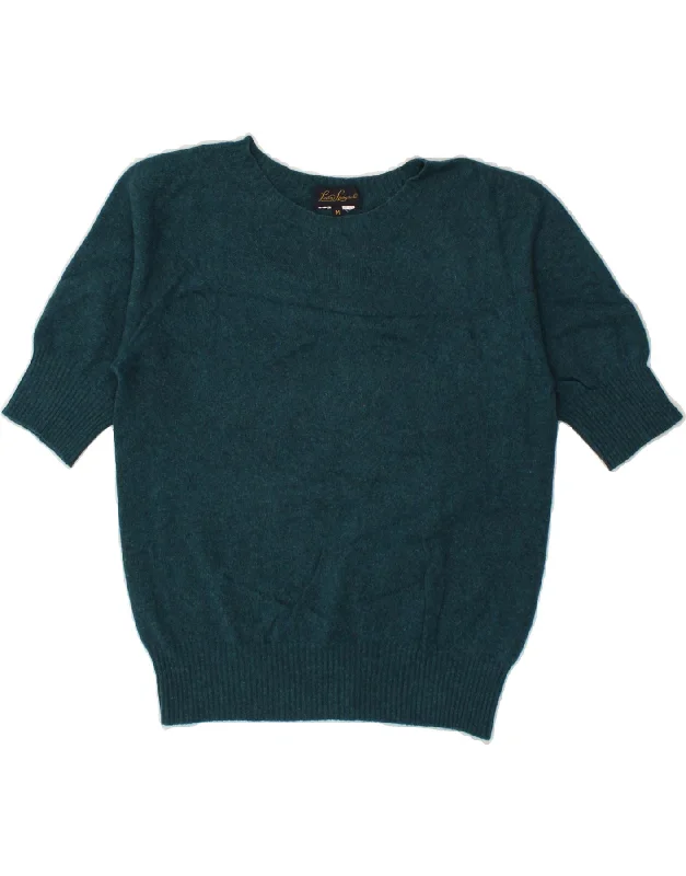 LUISA SPAGNOLI Womens Crop Crew Neck Jumper Sweater UK 12 Medium Green