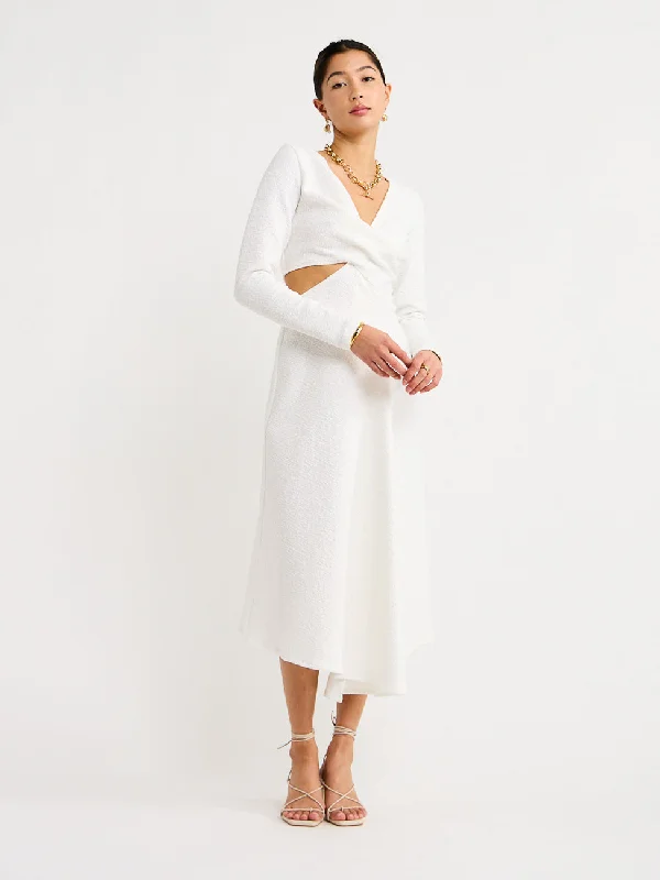 Bargain Blast One Fell Swoop Roisin Midi Dress in Blanche