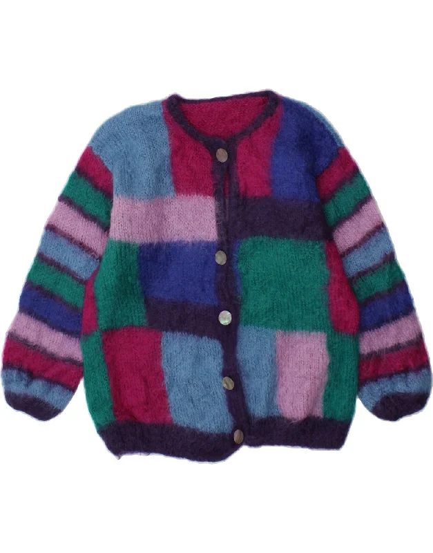 VINTAGE Womens Cardigan Sweater UK 18 XL Multicoloured Patchwork