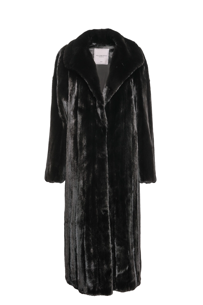 Natural Mink Fur Coat - Wing Collar - Straight Sleeve