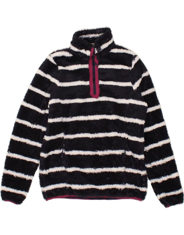 MOUNTAIN WAREHOUSE Womens Fleece Jumper UK 12 Medium Navy Blue Striped