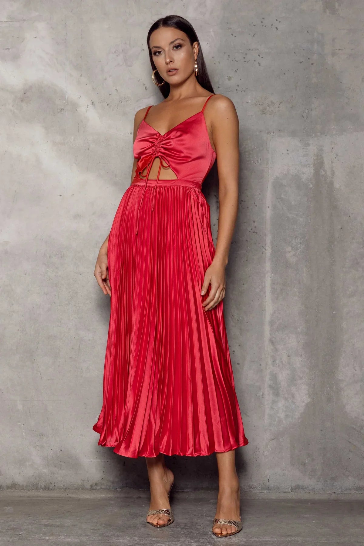 Quick Sale Bianca Dress - Watermelon Red