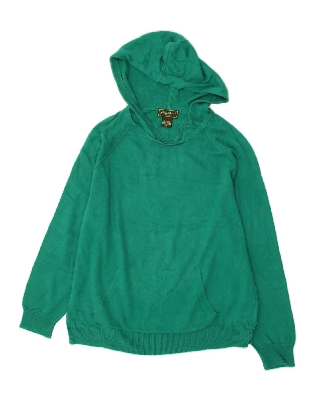 EDDIE BAUER Womens Hoodie Jumper UK 18 XL Green Cotton