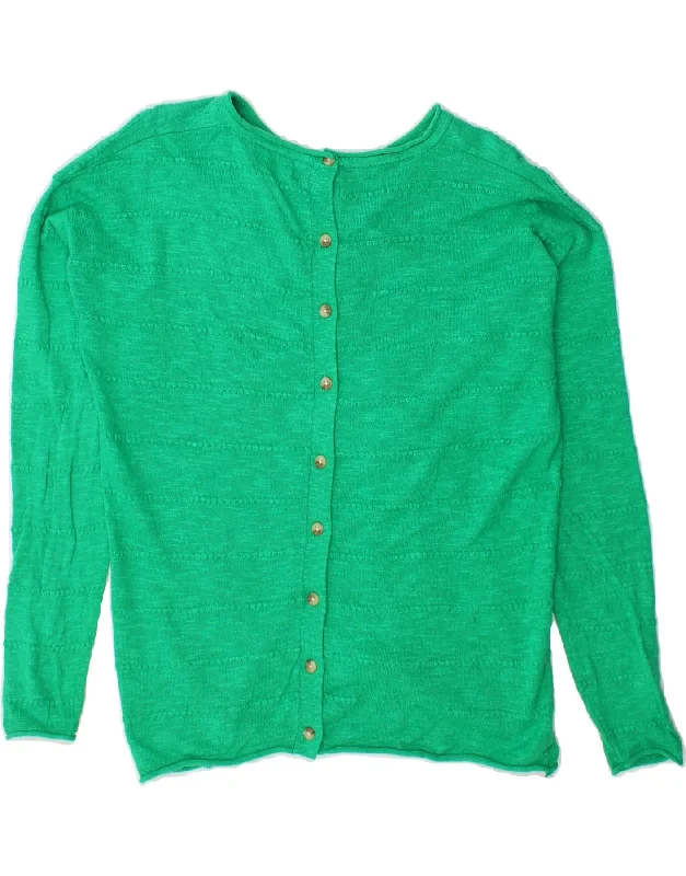 FAT FACE Womens Oversized Cardigan Sweater UK 10 Small Green Cotton