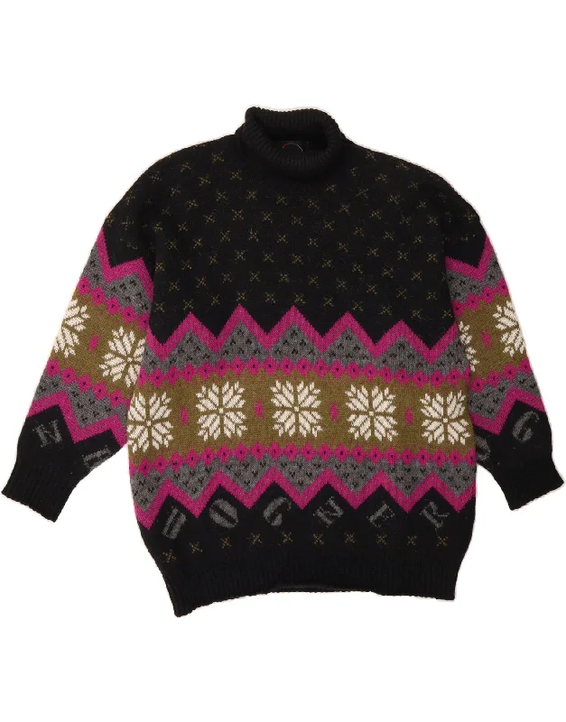 BOGNER Womens Roll Neck Jumper Sweater US 12 Large Multicoloured Fair Isle