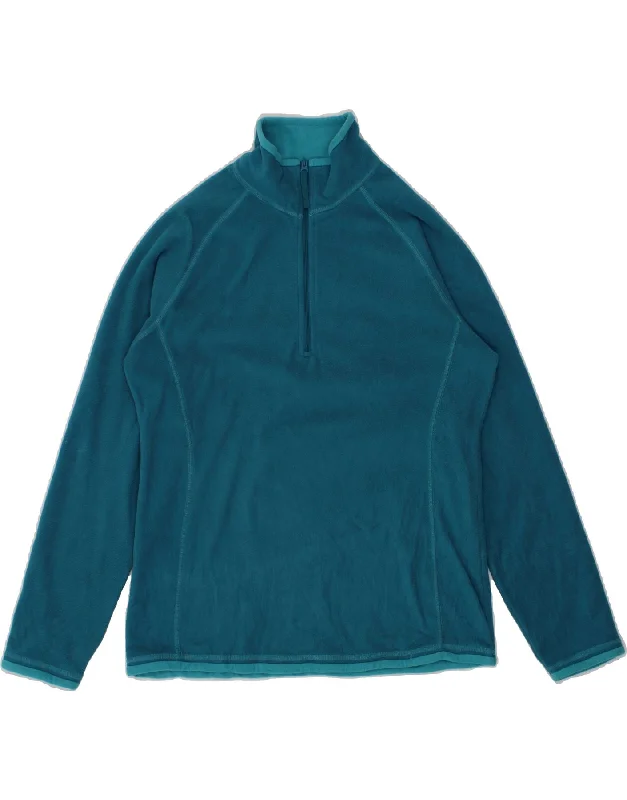 MOUNTAIN WAREHOUSE Womens Zip Neck Fleece Jumper UK 12 Medium Blue