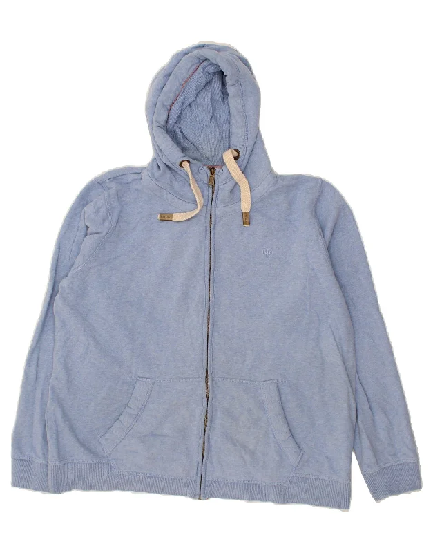 FAT FACE Womens Oversized Zip Hoodie Sweater UK 18 XL Blue Cotton