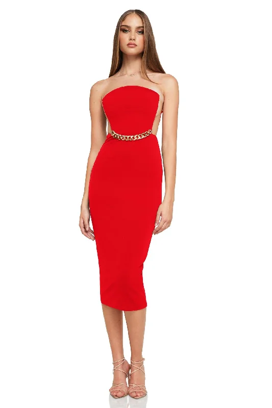 Special Buy Nookie Scandal Midi Dress - Red
