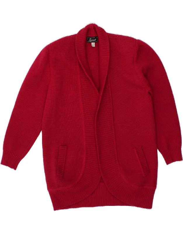 LEVANTE Womens Open Cardigan Sweater UK 14 Medium  Red Wool