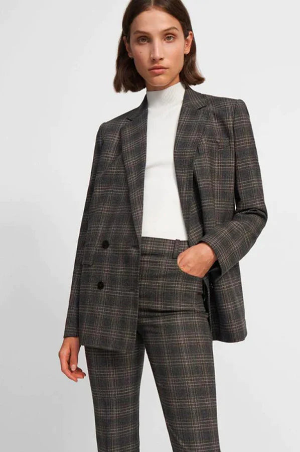 Plaid Wool Piazza Jacket - Multi