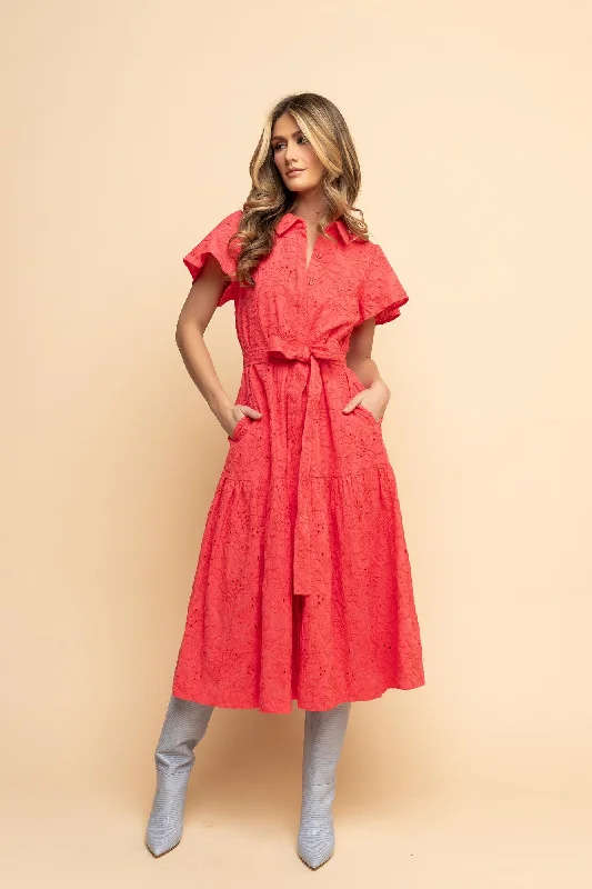 Price Cut Midi Shirt Dress - Paradise Pink