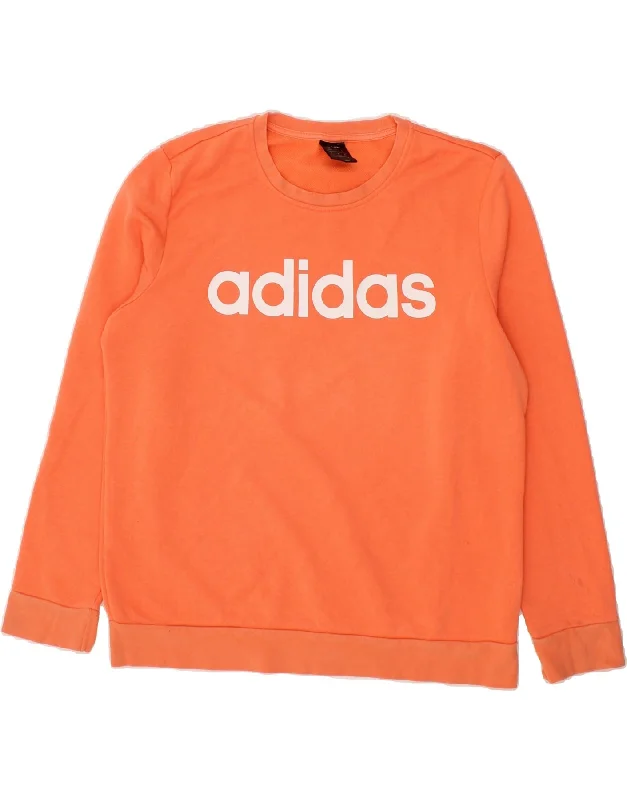 ADIDAS Womens Graphic Sweatshirt Jumper UK 20/22 XL Orange Cotton