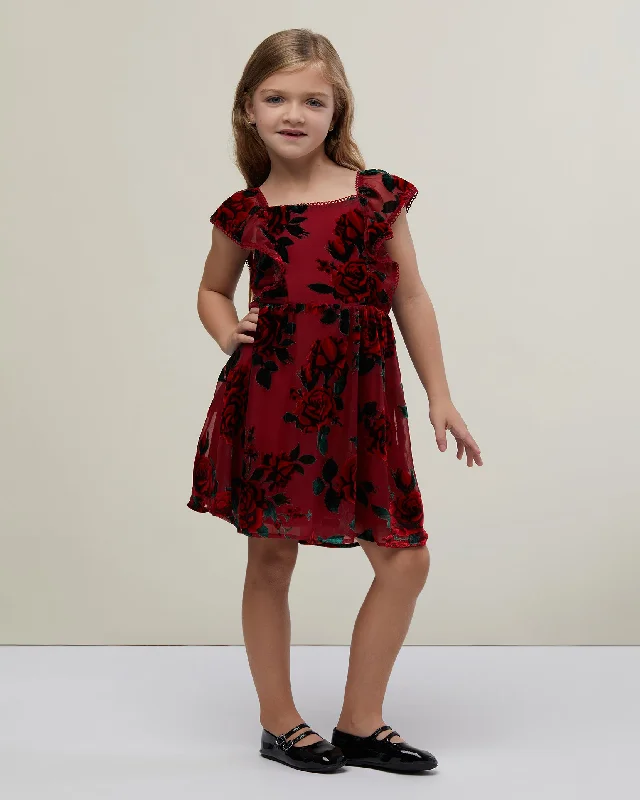 Buy Now Girl's Flutter Fit & Flare Dress