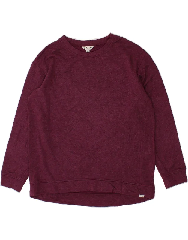 ORVIS Womens Oversized Sweatshirt Jumper UK 16 Large Maroon Modal