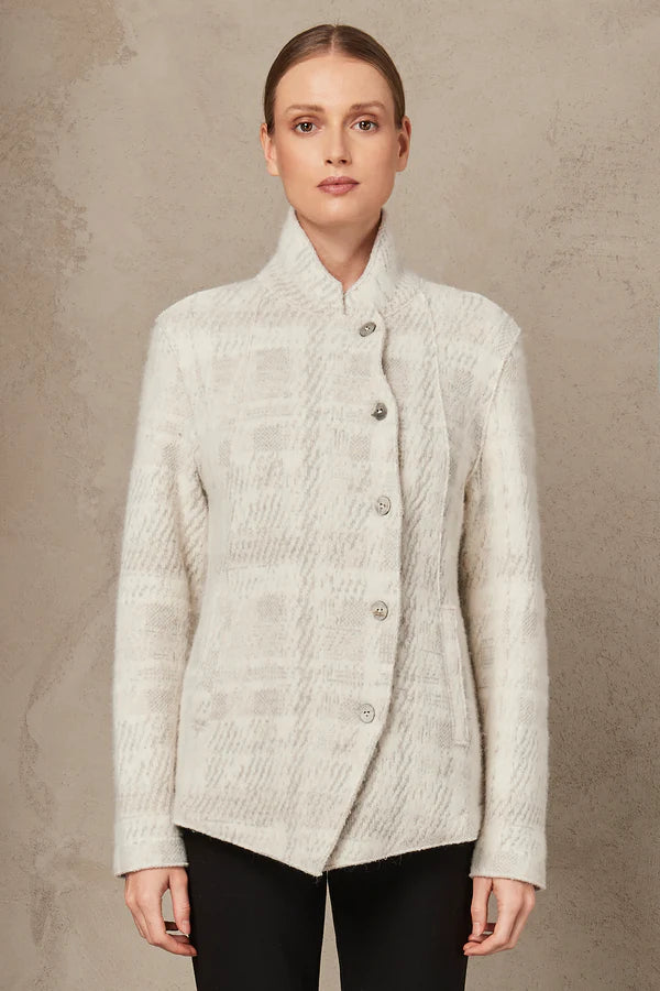 Slim Fit Jacquard Jacket - Milk