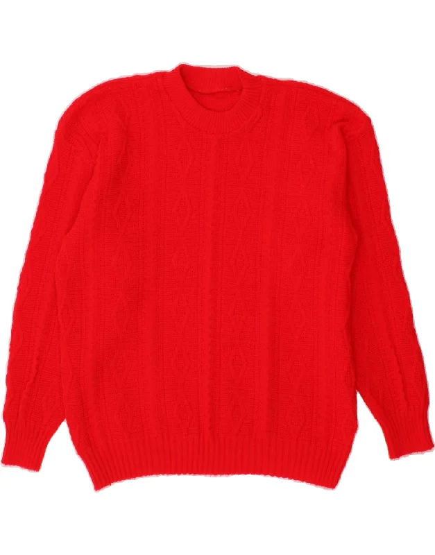 VINTAGE Womens Crew Neck Jumper Sweater UK 18 XL Red