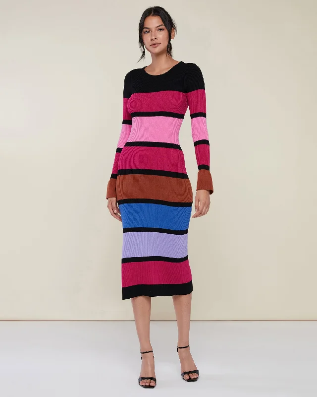 Doorbuster Deal Colorblock Knit Midi Dress