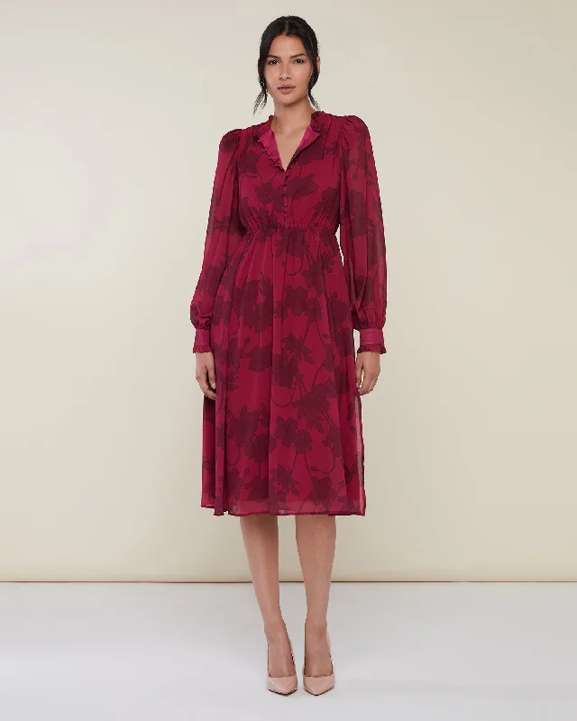 Exclusive Access Long Sleeve Mock Neck Midi Dress