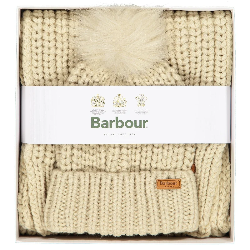 Saltburn Beanie and Scarf Set - Pearl