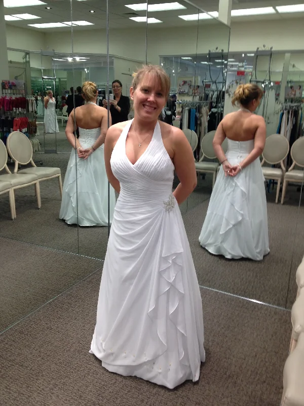 Weekend Flash Sale David's Bridal Chiffon Halter