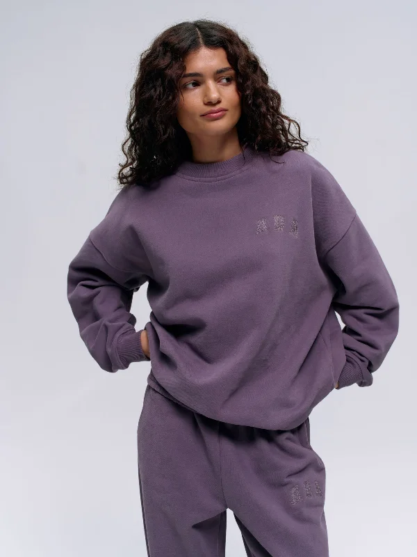 ADA Stitch Oversized Sweatshirt - Violet Purple