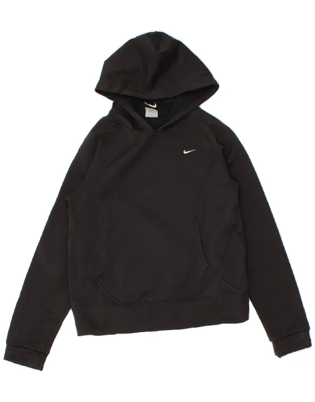 NIKE Womens Therma-Fit Hoodie Jumper UK 8/10 Small Black Polyester