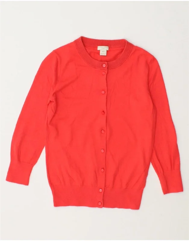 J. CREW Womens Cardigan Sweater UK 2 2XS Red Cotton