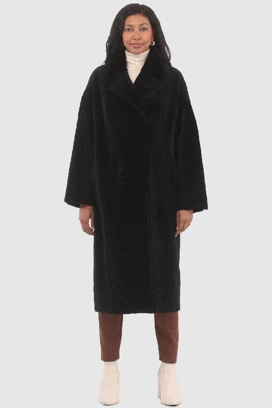 Reversible Textured Shearling Lamb Short Coat