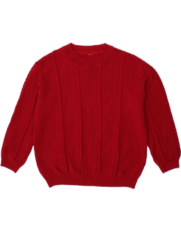 VINTAGE Womens Crew Neck Jumper Sweater UK 16 Large Red