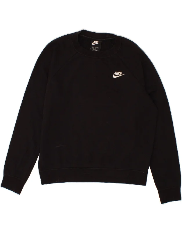 NIKE Womens Oversized Sweatshirt Jumper UK 10 Small Black