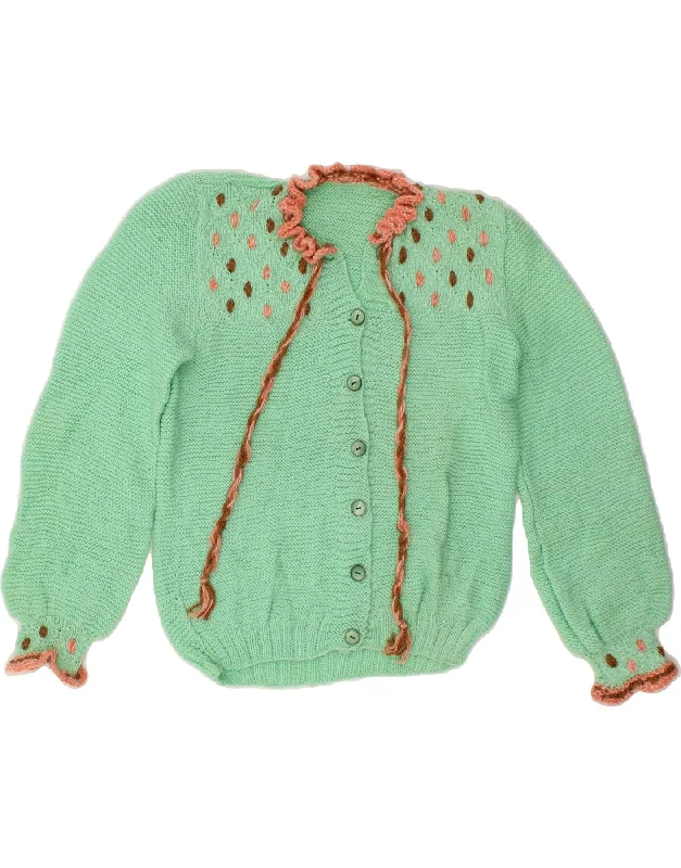 VINTAGE Womens Cardigan Sweater UK 12 Medium Green