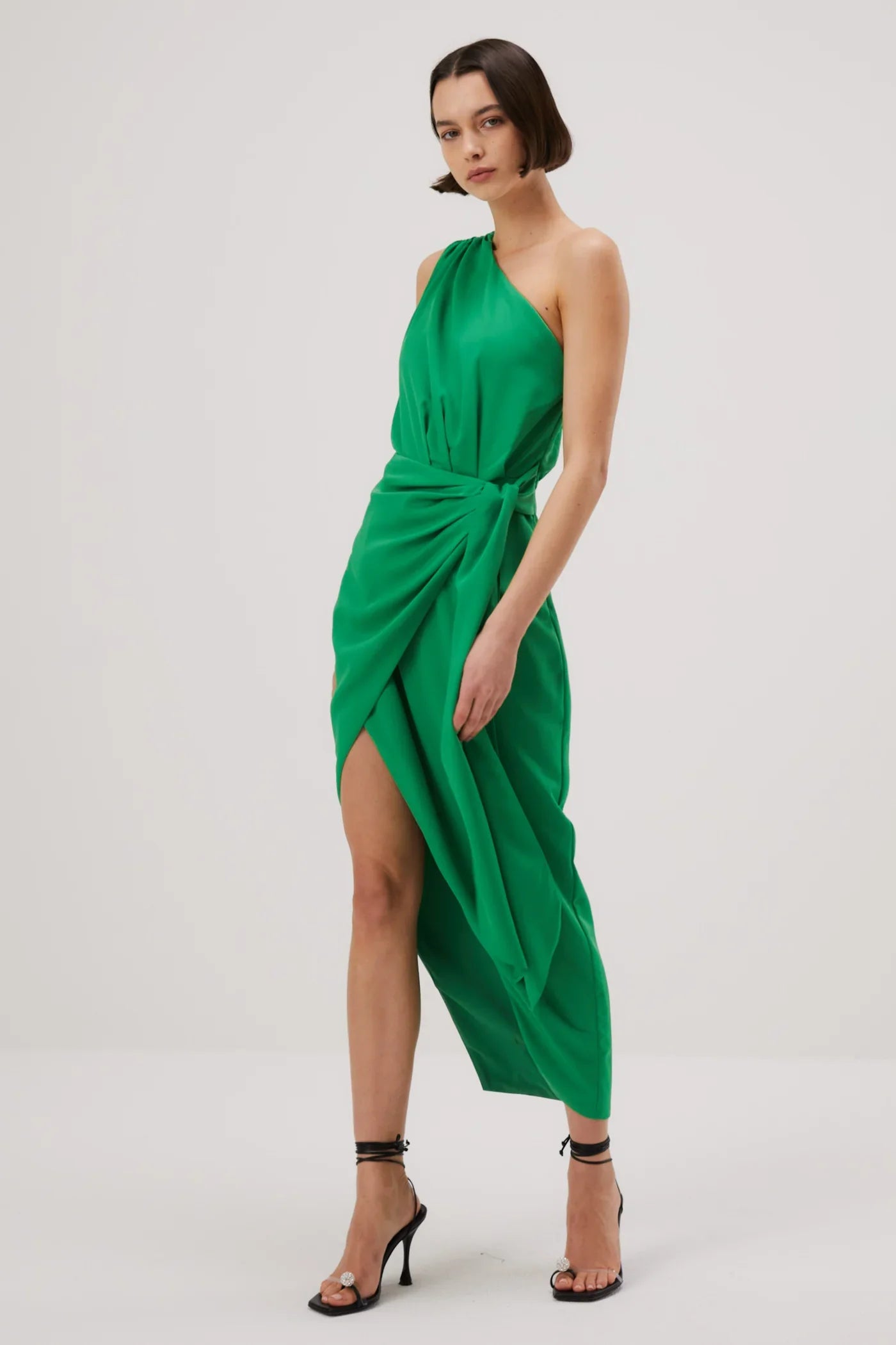 Online Specials Misha Brooks Satin Midi Dress - Island Green