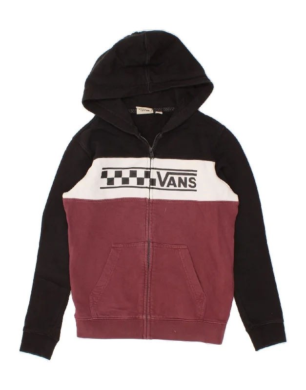 VANS Womens Zip Hoodie Sweater UK 10 Small Multicoloured Colourblock