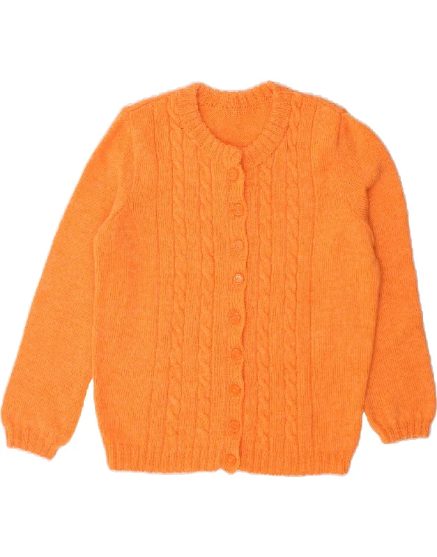 VINTAGE Womens Cardigan Sweater UK 14 Medium Orange