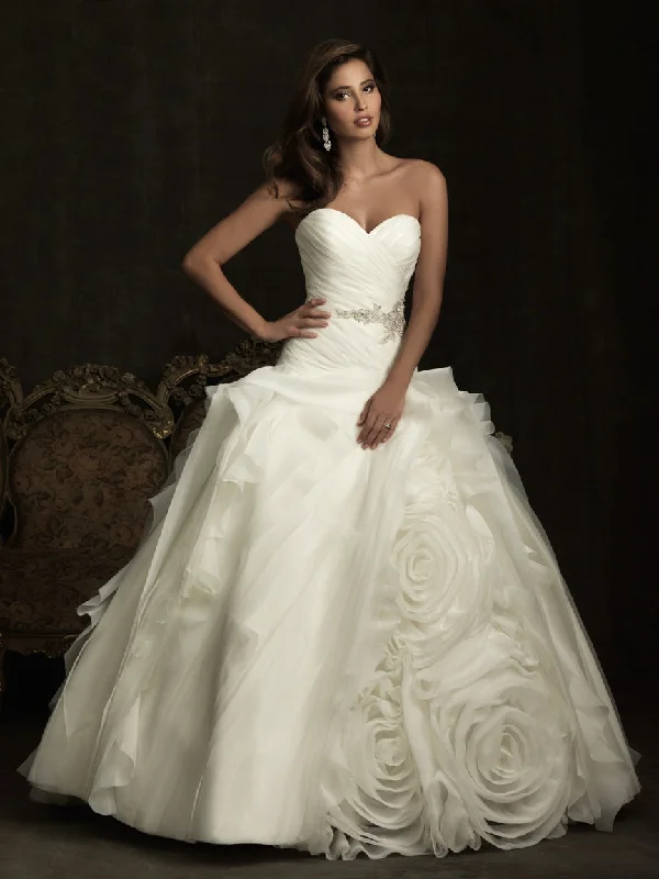 Final Sale Other NWT Allure 8918 Gown in White/Silver
