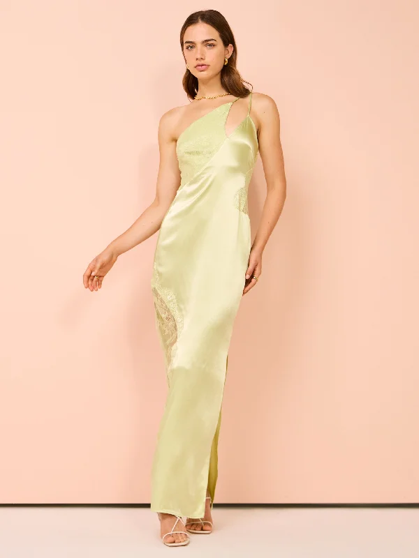 The Best Prices Suboo Nicky One Shoulder Maxi Dress in Celery Green