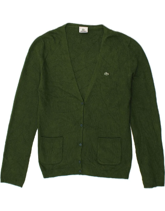 LACOSTE Womens Cardigan Sweater Size 42 Large Green Viscose