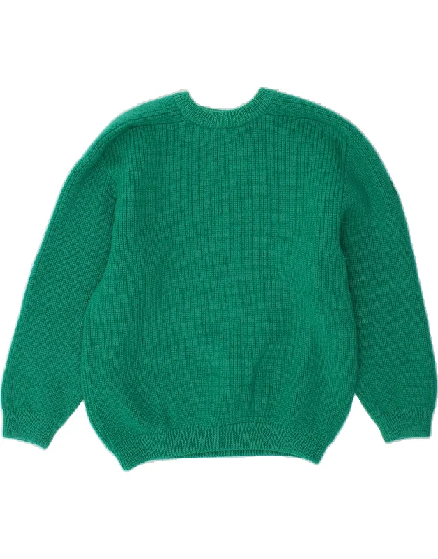 MARINA YACHTING Womens Oversized Crew Neck Jumper Sweater UK 6 XS Green