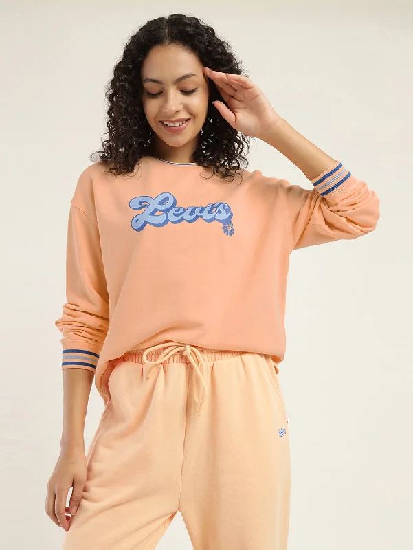 Women's Solid Pink Crew Neck Sweatshirt