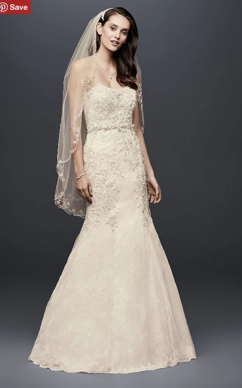 Markdowns David's Bridal Corset Back Beaded Mermaid