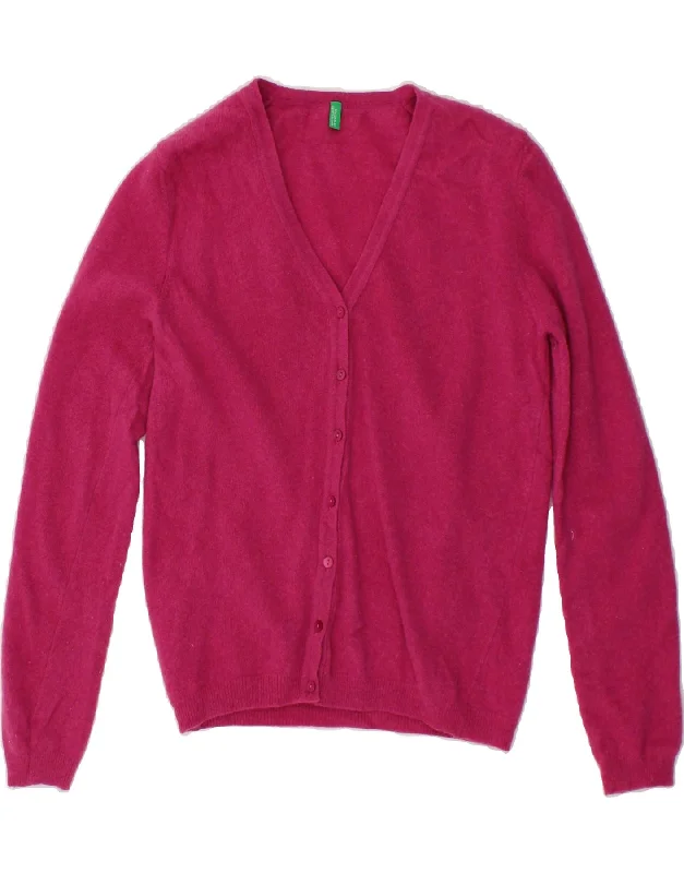 BENETTON Womens Cardigan Sweater UK 10 Small Pink