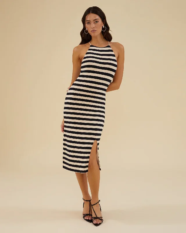 Massive Deals Slit Front Midi Dress