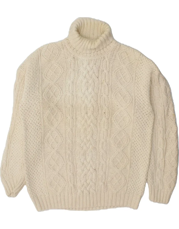 COTTON REPUBLIC Womens Roll Neck Jumper Sweater UK 14 Medium Beige