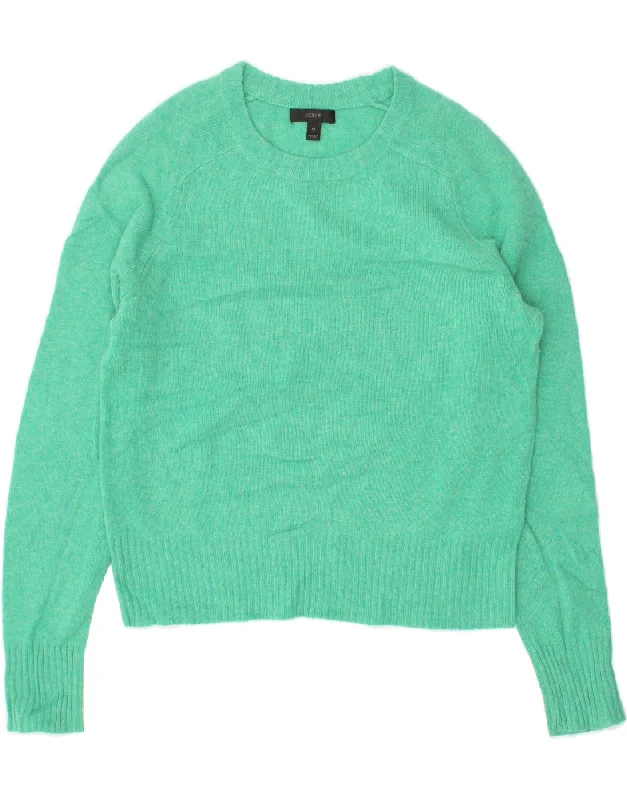 J. CREW Womens Boat Neck Jumper Sweater UK 12 Medium Green Wool