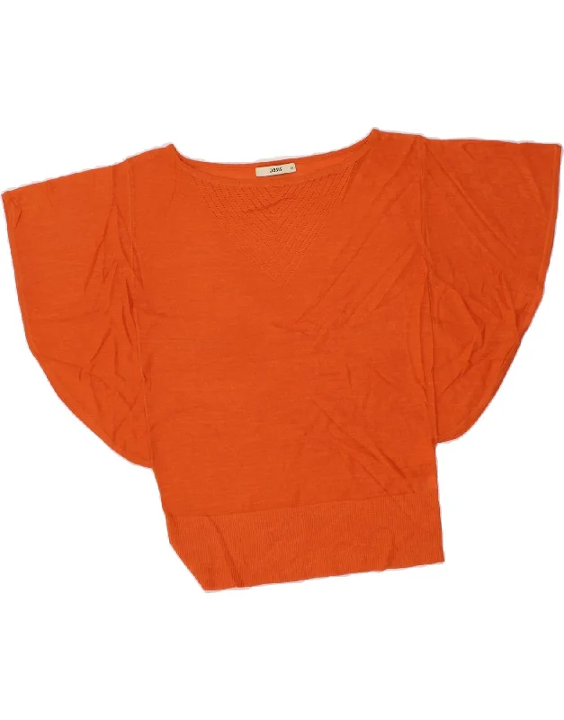 OASIS Womens Batwing Boat Neck Jumper Sweater UK 6 XS Orange Acrylic