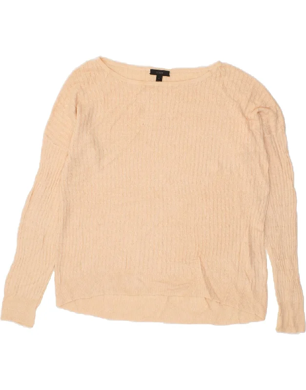 J. CREW Womens Boat Neck Jumper Sweater UK 16 Large Beige Linen