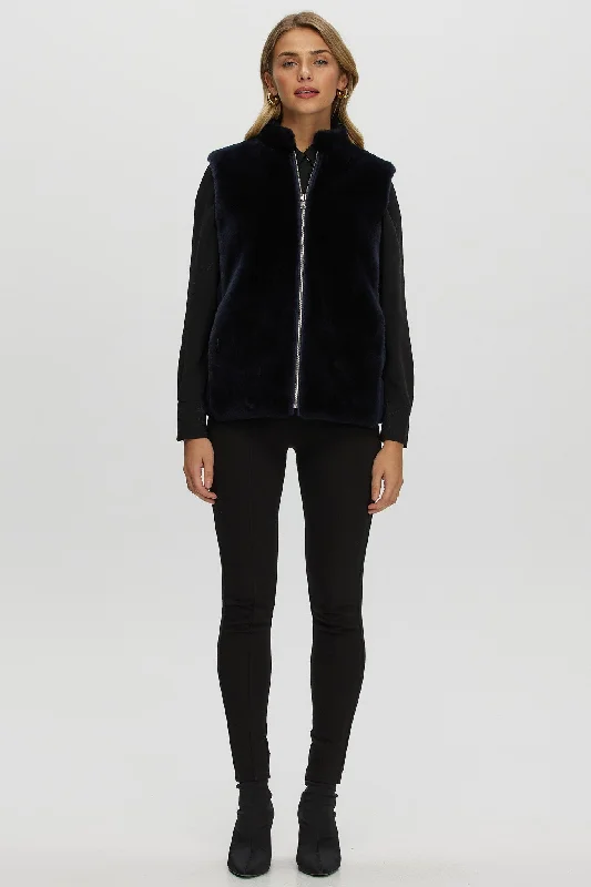 Reversible Select Shearling Lamb Vest with Loro Piana Cashmere & Wool Quilted Down Back