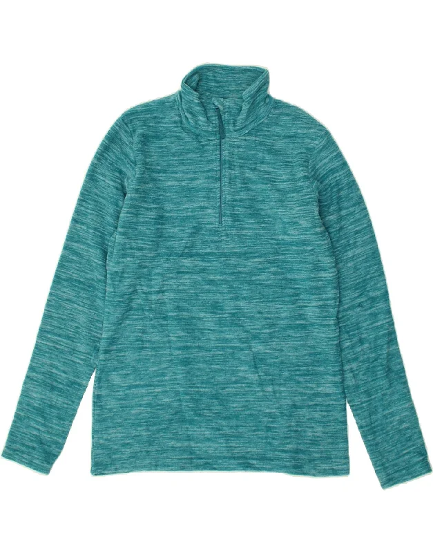 MOUNTAIN WAREHOUSE Womens Zip Neck Fleece Jumper UK 12 Medium  Turquoise