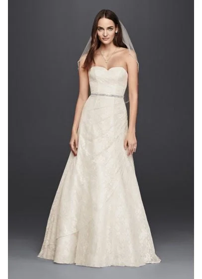 Price Rollback David's Bridal David's Bridal Allover Lace A-Line Wedding Dress